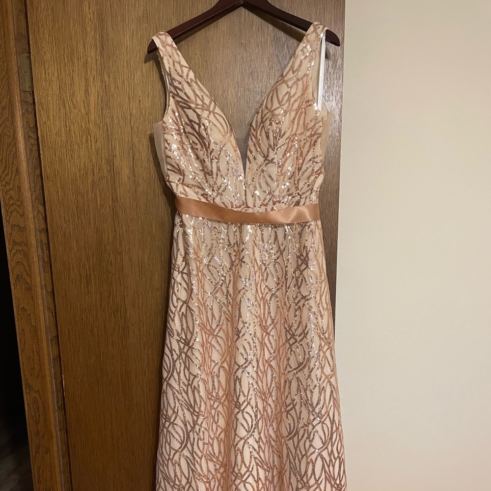 Gold sparkle Bridesmaids dress